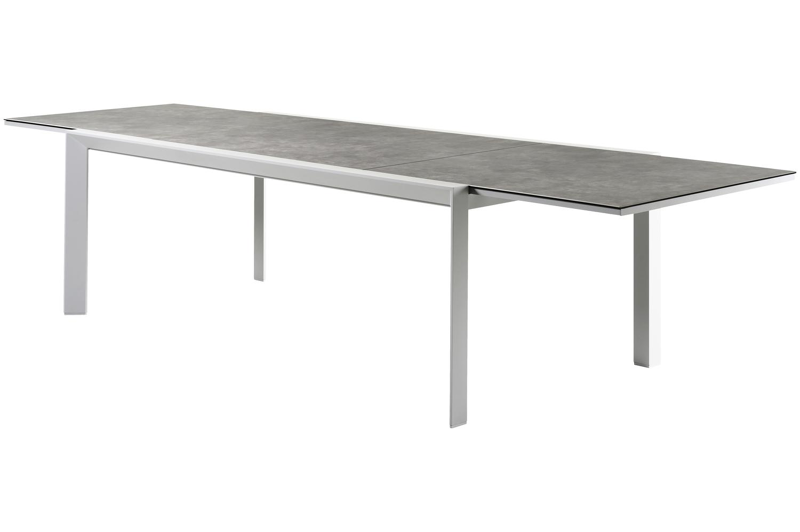 Ceramo verlengbare tuintafel in wit aluminium met tafelblad in volkeramiek - L 220 x B 106 cm