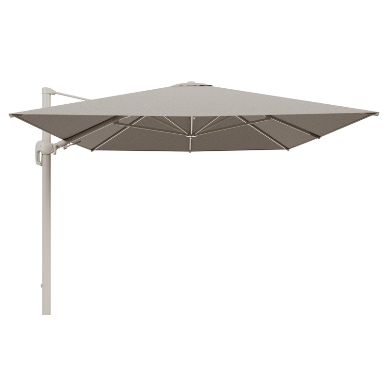 Rufina zweefparasol tiltfunctie in beige aluminium en parasoldoek in All Weather Sunbrella® Luxe Chartres Pewter  - L1 400 x L2 300 cm (zonder voet) (zonder voet)