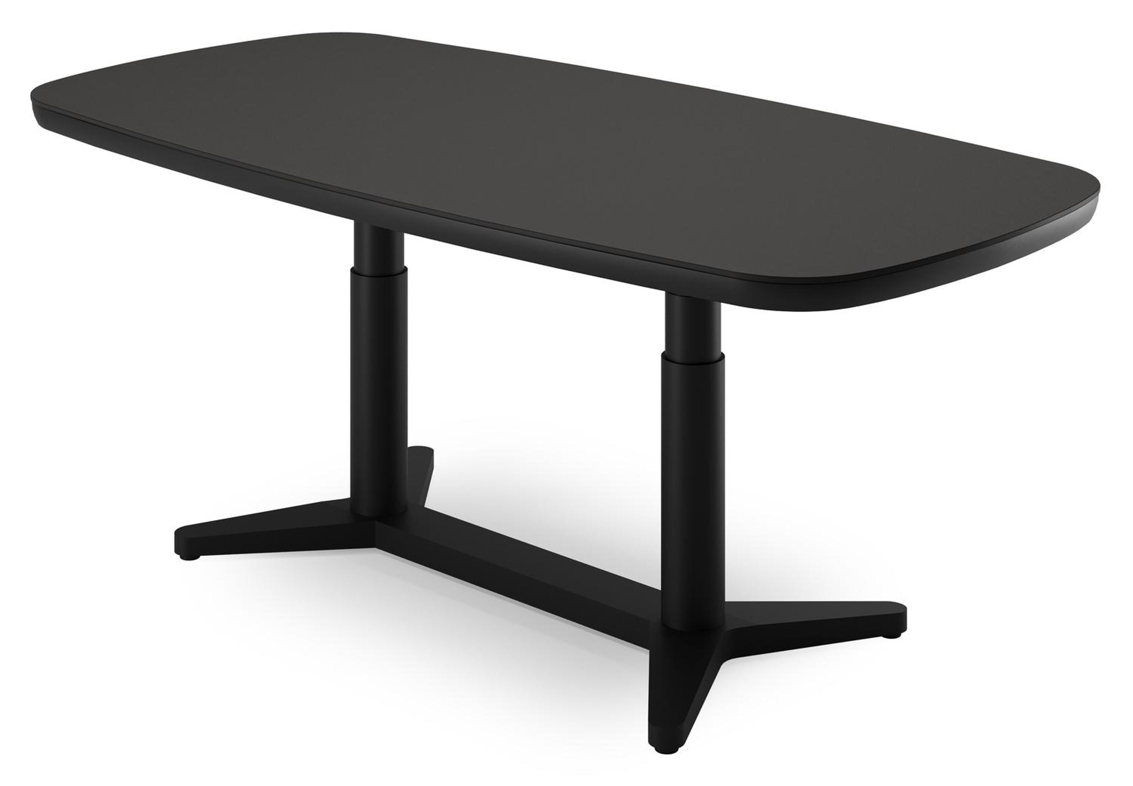 Table de jardin Tarsia en form de bateau en aluminium noir et sintered stone Notte Minerale - Lg. 180 x Lrg. 90 x Haut. 74.5 cm