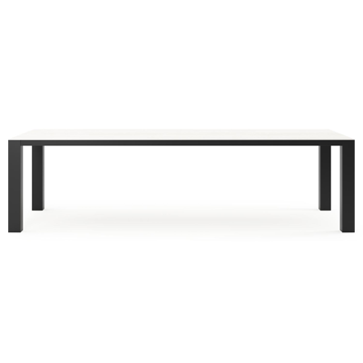 Nano tuintafel rechthoekig in zwart aluminium en volkeramiek calista - L 280 x B 110 x H 75 cm