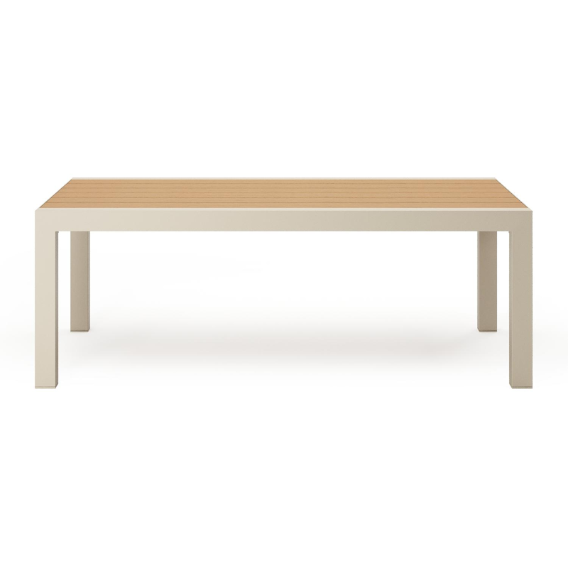 Alcudia loungetafel in beige aluminium en polywood - L 120 x B 70 x H 43 cm