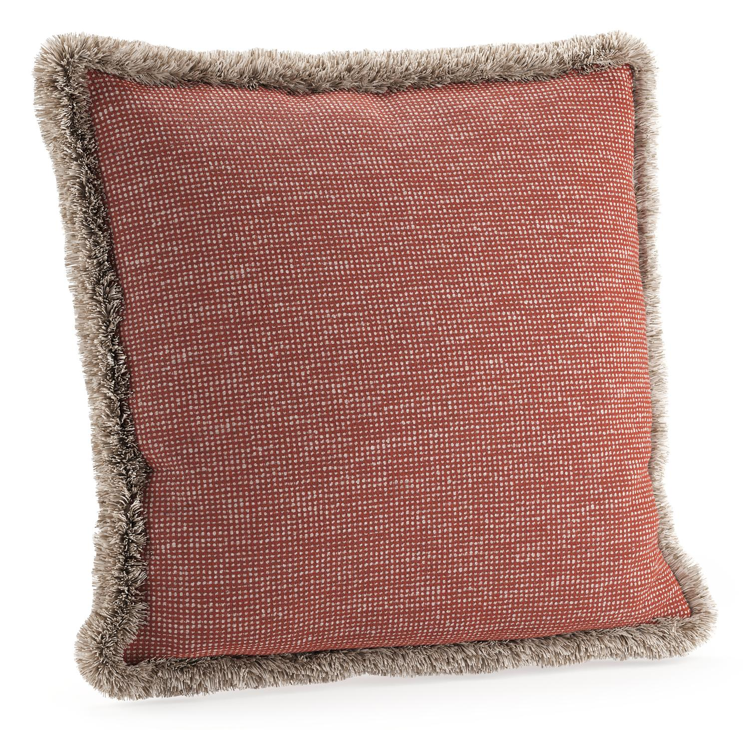 Sierkussen met franjes 45 x 45 cm in all weather sunbrella luxe slow alezan