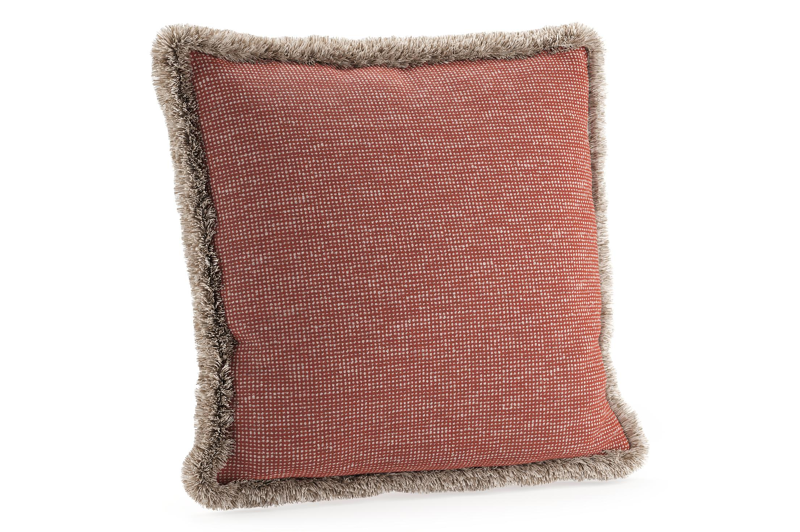 Sierkussen met franjes 45 x 45 cm in all weather sunbrella luxe slow alezan