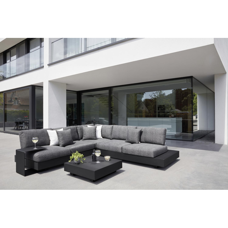 Table d'appoint Tufo en aluminium noir - Lg 40 x larg. 47 x H 45 cm