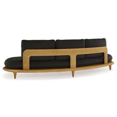 Bomero loungebank in teak met heritage char all weather sunbrella® luxe kussen
