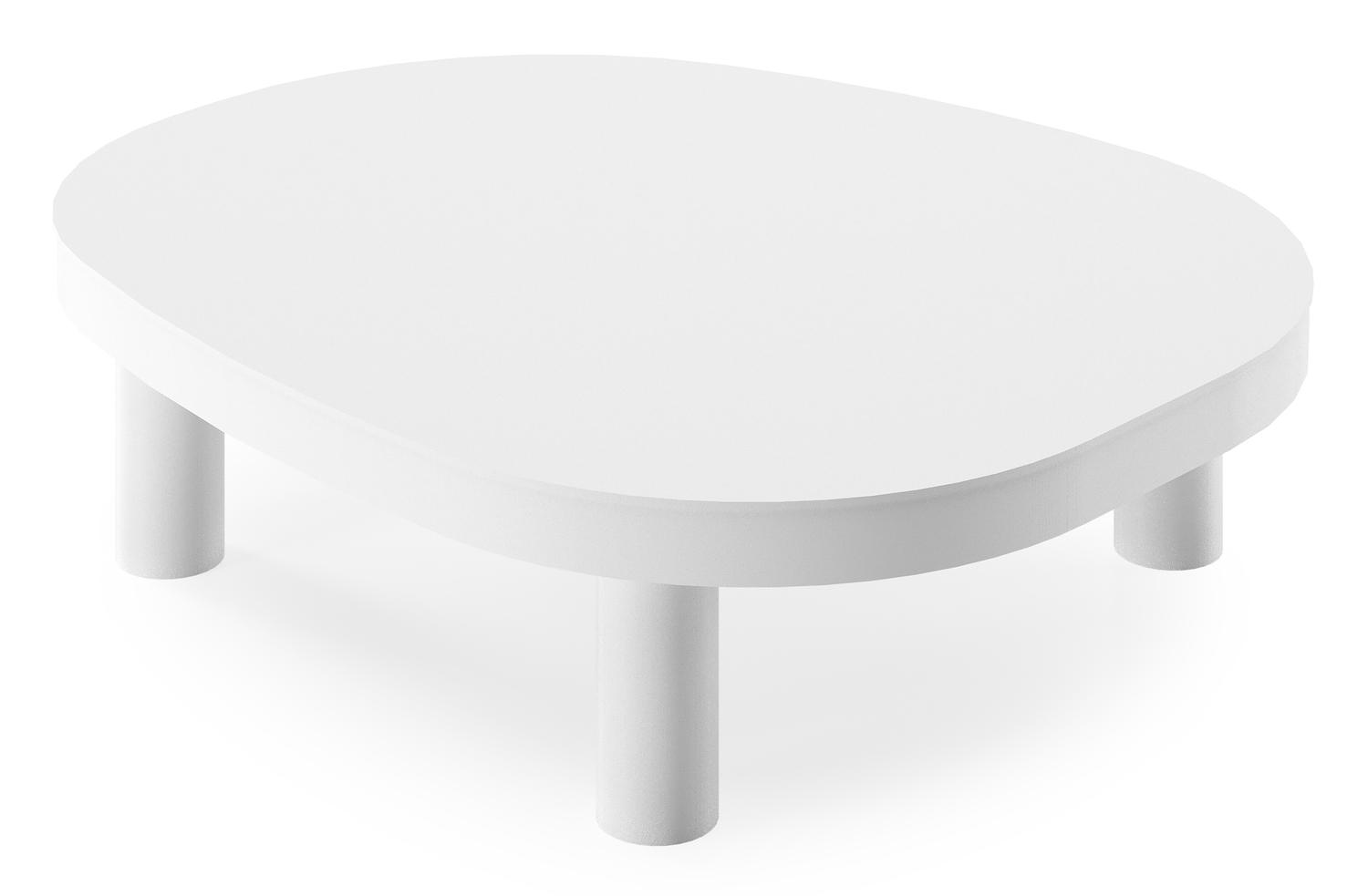 Table basse Donato en aluminium blanc - Lg 91 x Lg 76 x H 25 cm