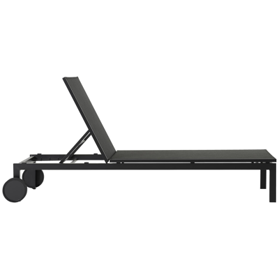 Caravelle verstelbaar ligbed in zwart aluminium met zwart textilene