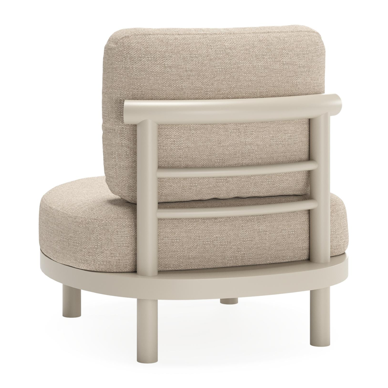Fauteuil de jardin Lindo en aluminium beige avec coussins en weather+ softtouch rustic