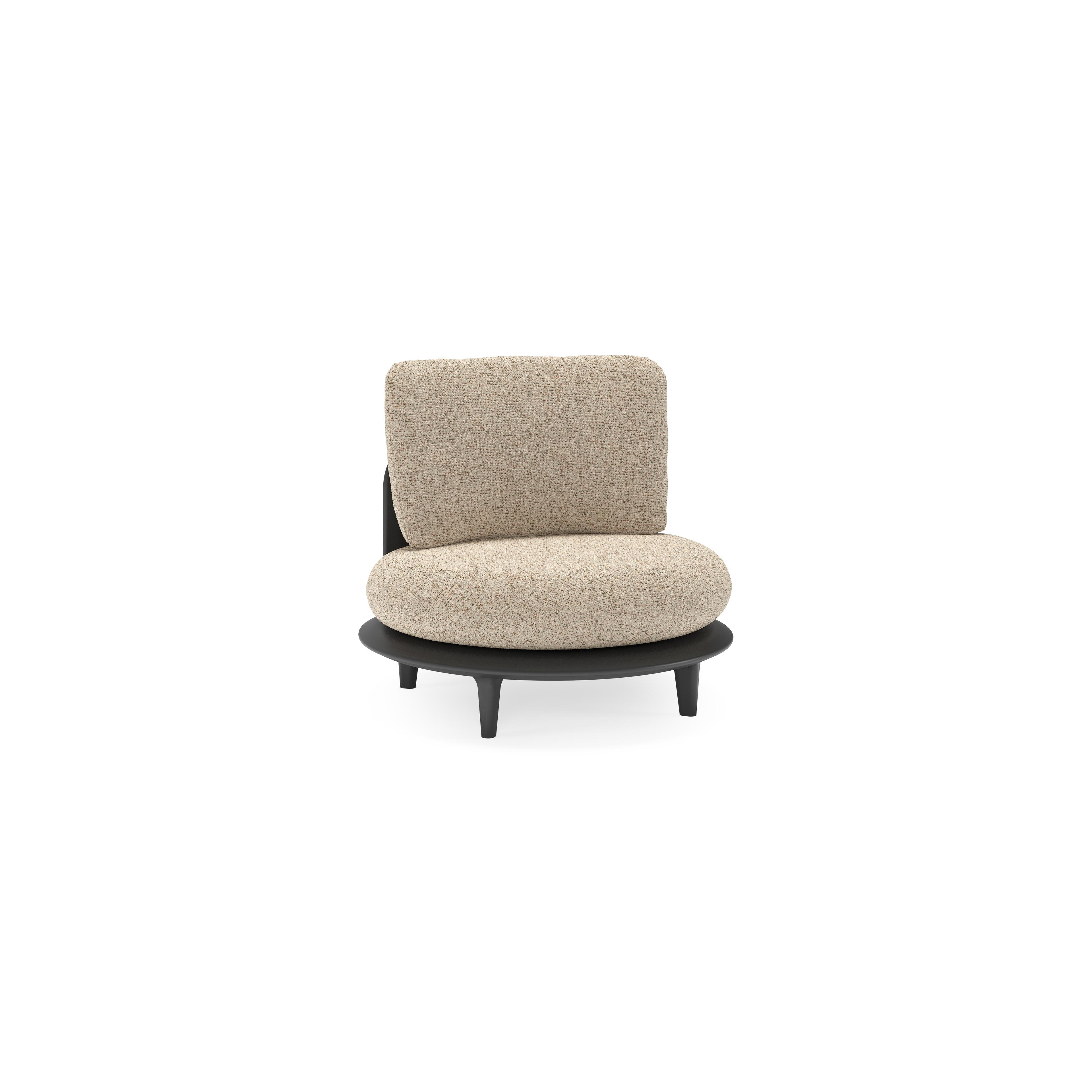 Fauteuil de jardin Bomero en aluminium noir et coussins en all weather cosytica bora jungle