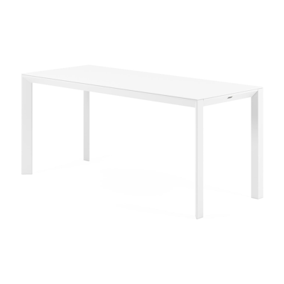 Malito tuintafel in wit aluminium en volkeramiek arctic white - L 170 x B 70 x H 75,5 cm