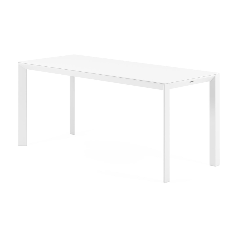 Malito tuintafel rechthoekig in wit aluminium en volkeramiek arctic white - L 170 x B 70 x H 76 cm