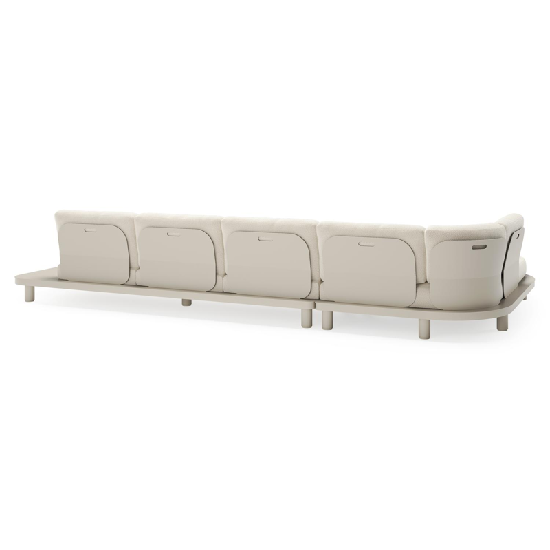 Donato loungehoek in beige aluminium met althea off white all weather cosytica kussen