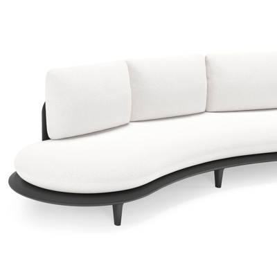 Bomero loungeset in zwart aluminium met soul optik all weather solica kussen