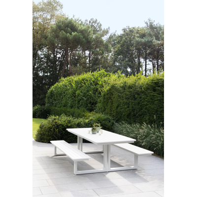 Merano picknicktafel in wit aluminium - L 240 x B 181 x H 73 cm