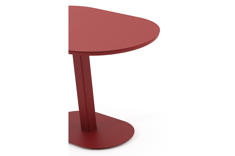 Table de jardin inclinable Teramo rectangulaire arrondie en aluminium ruby - Lg. 110 x Lrg. 70 x Haut. 74 cm