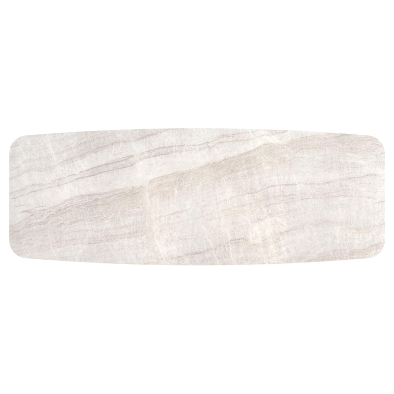 Lacrima tuintafel bootvorm in wit aluminium en volkeramiek Taj Mahal - L 315 x B 115 x H 73 cm