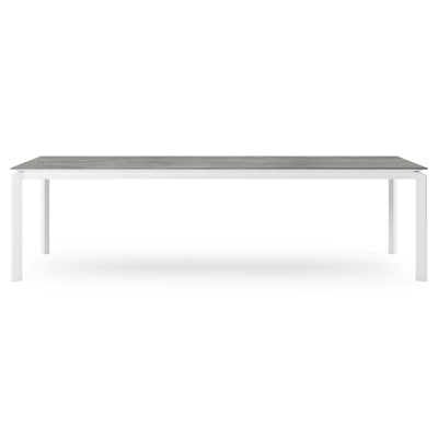 Cirello tuintafel rechthoekig in wit aluminium en volkeramiek Aspen Grey - L 280 x B 110 x H 75 cm