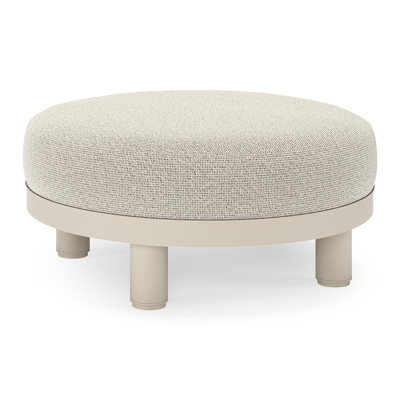 Donato lounge poef in beige aluminium met all weather solica Firenze Sand kussen