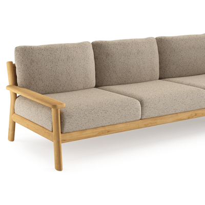 Amaro loungebank in teak met bora jungle all weather cosytica kussen