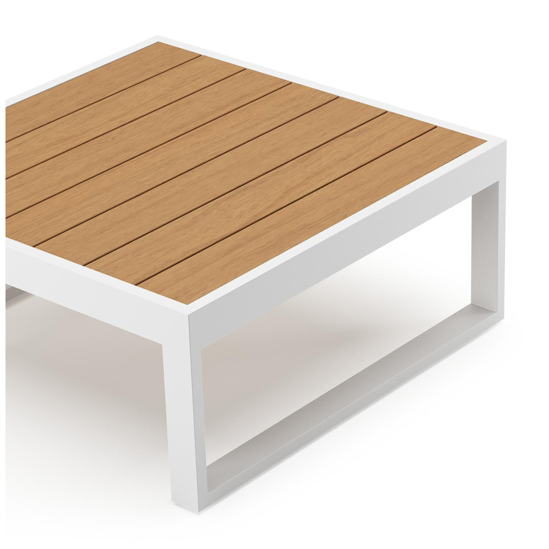 Caldela loungetafel in wit aluminium en polywood - L 70 x B 70 x H 30.5 cm