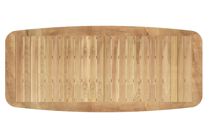 Livo tuintafel bootvorm in beige aluminium en teak - L 250 x B 110 x H 73 cm