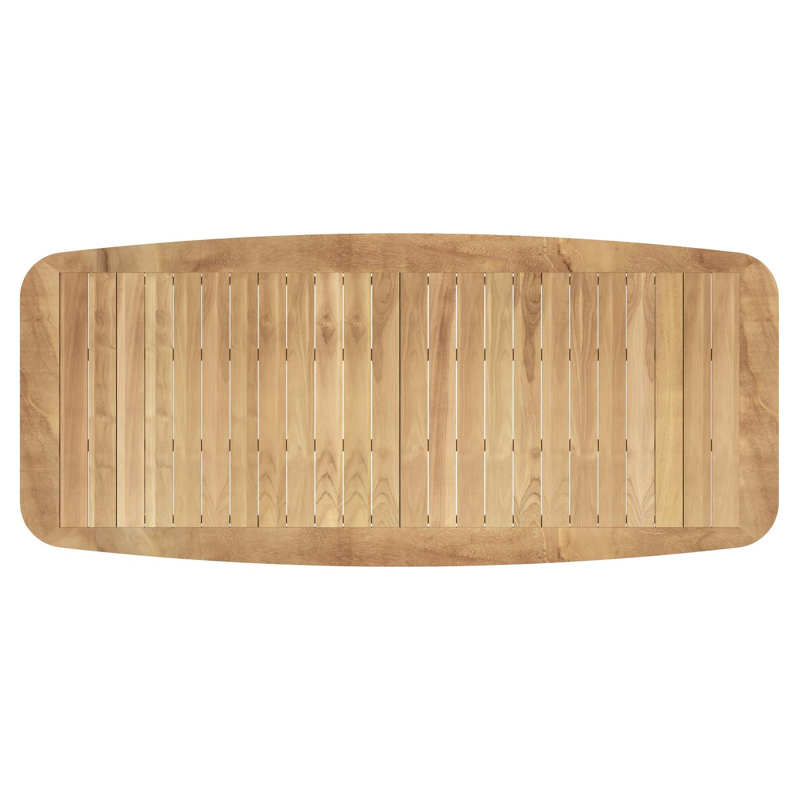 Livo tuintafel bootvorm in beige aluminium en teak - L 250 x B 110 x H 73 cm