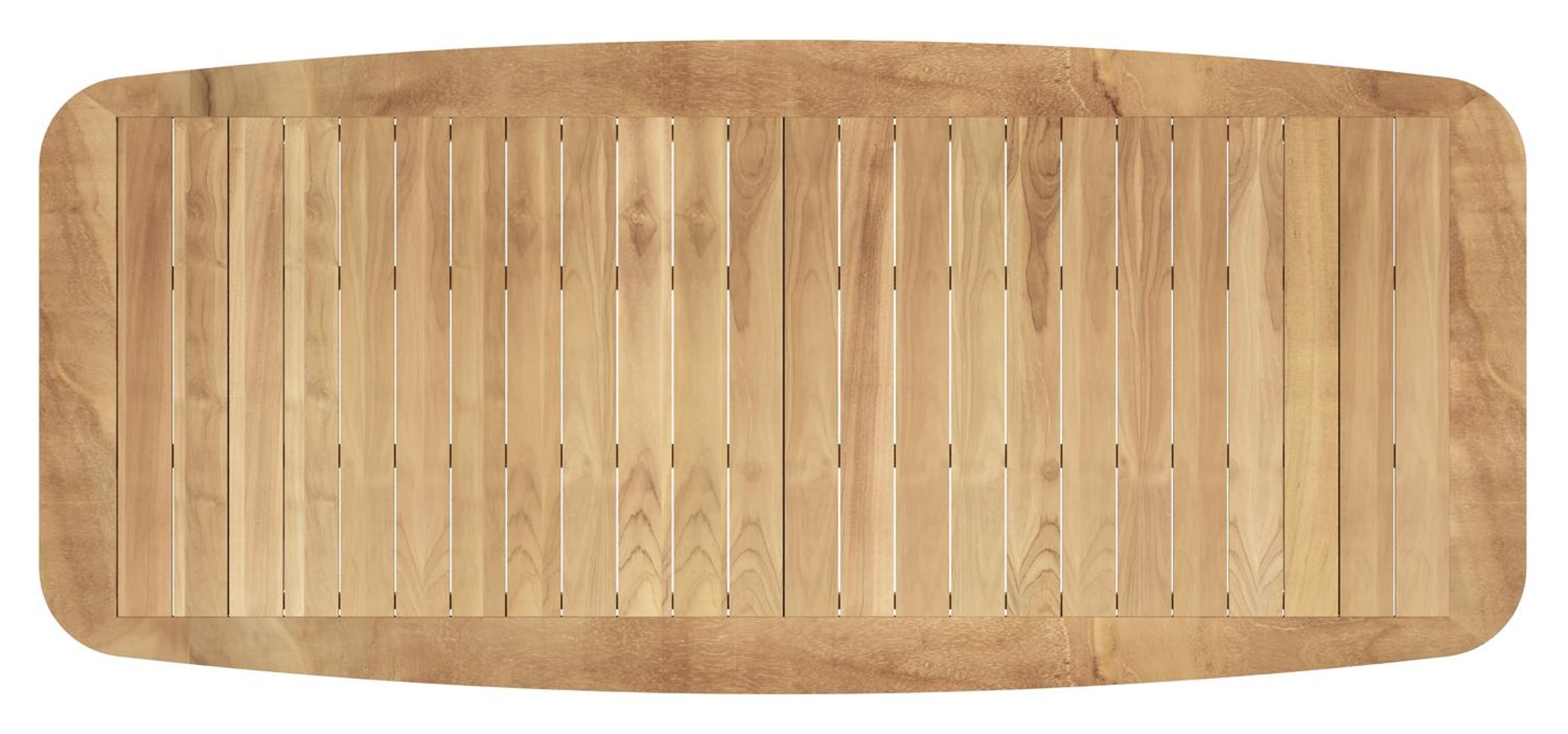 Livo tuintafel bootvorm in beige aluminium en teak - L 250 x B 110 x H 73 cm