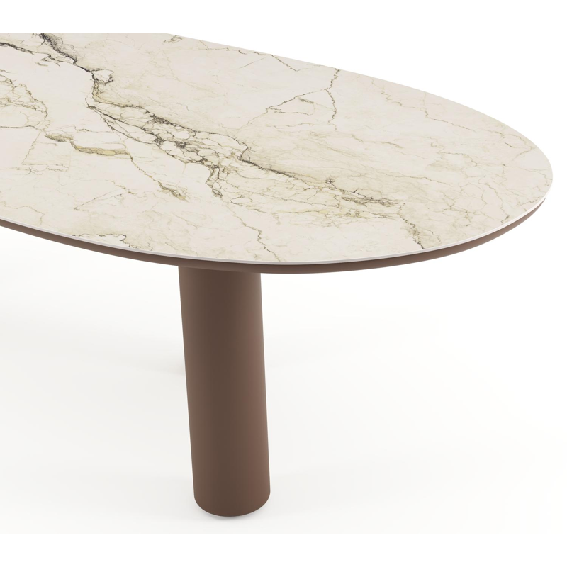 Amico tuintafel organisch in taupe aluminium en volkeramiek Colorado Dunes - L 280 x B 120 x H 73.5 cm