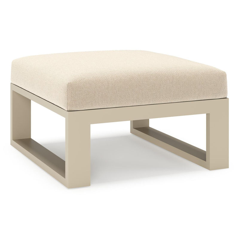 Verato poef in beige aluminium met althea chalk all weather cosytica kussen