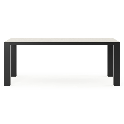 Nano tuintafel in zwart aluminium en volkeramiek shilin - L 200 x B 100 x H 75 cm