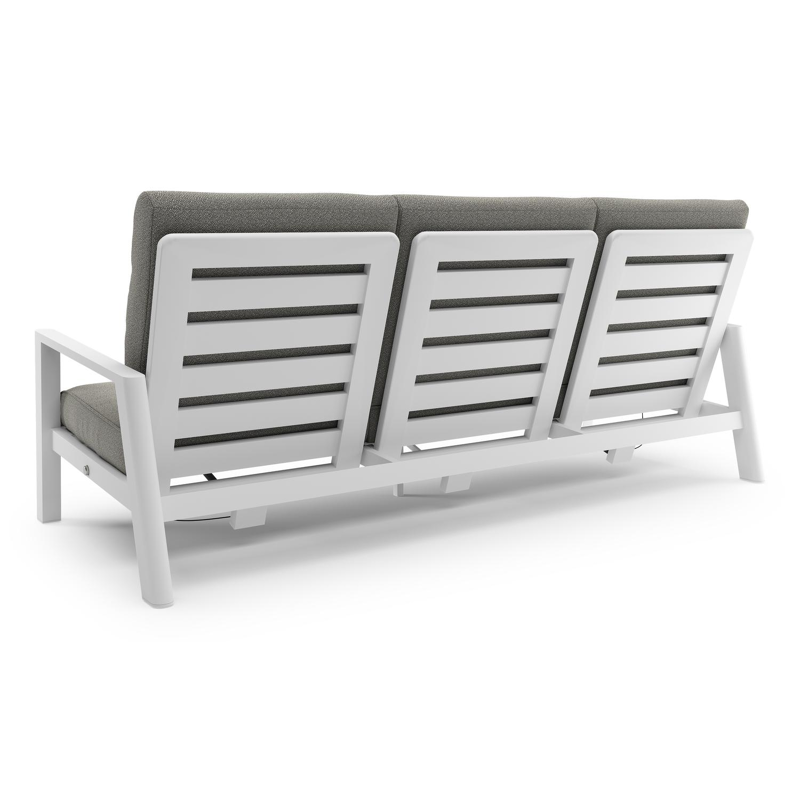 Cirello loungeset in wit aluminium met savane tunder all weather sunbrella® luxe kussen