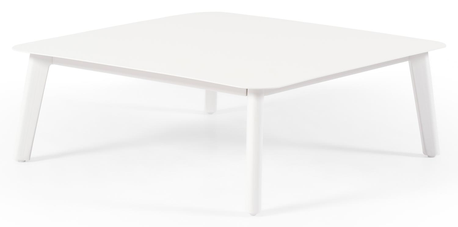 Mosa loungetafel in wit aluminium - L 85 x B 85 x H 30 cm