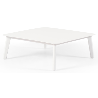 Table basse Mosa en aluminium blanc - Lg 85 x larg. 85 x H 30 cm
