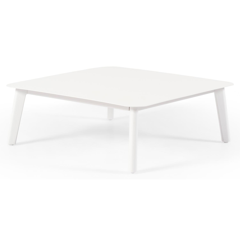 Table basse Mosa en aluminium blanc - Lg 85 x larg. 85 x H 30 cm