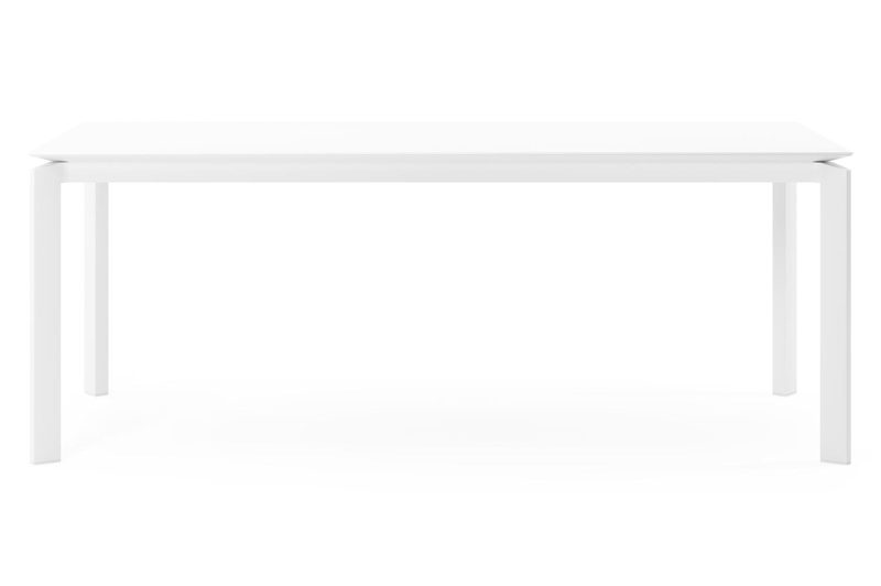 Cirello tuintafel in wit aluminium en volkeramiek arctic white - L 200 x B 100 x H 75 cm