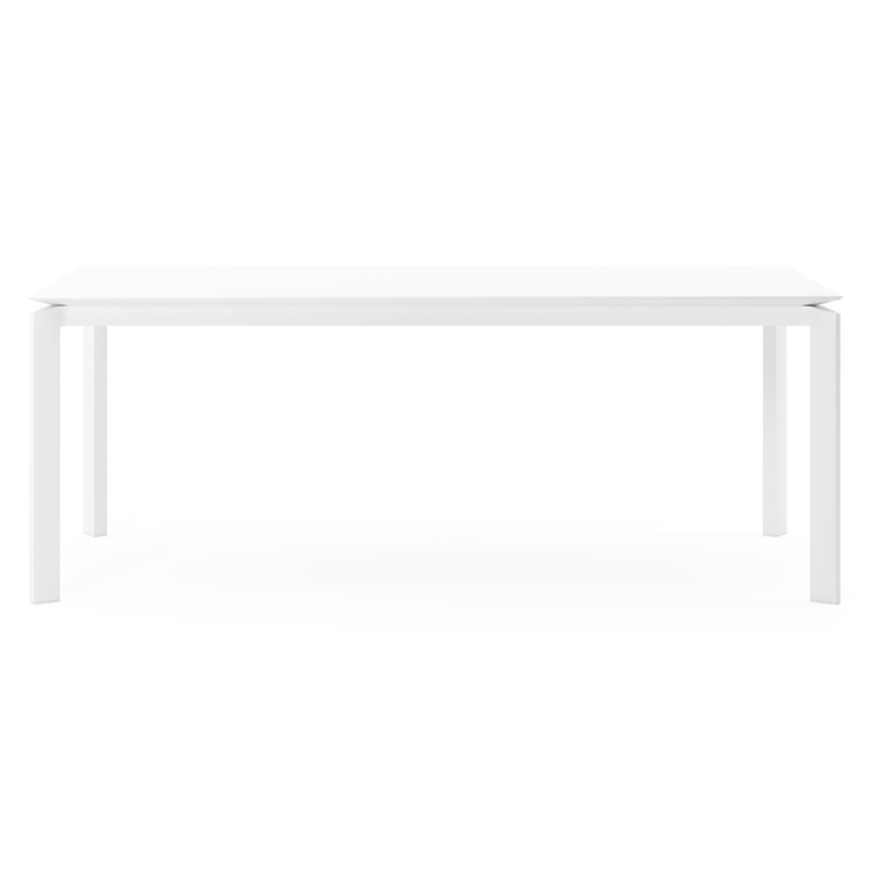 Cirello tuintafel in wit aluminium en volkeramiek arctic white - L 200 x B 100 x H 75 cm