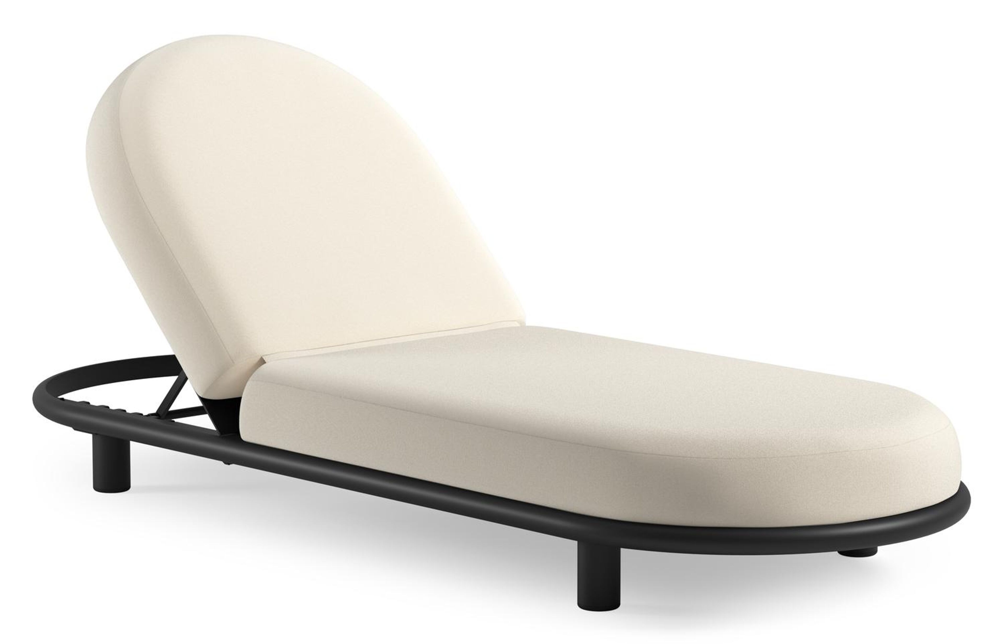 Lomano verstelbaar ligbed in zwart aluminium met natte white all weather sunbrella® luxe