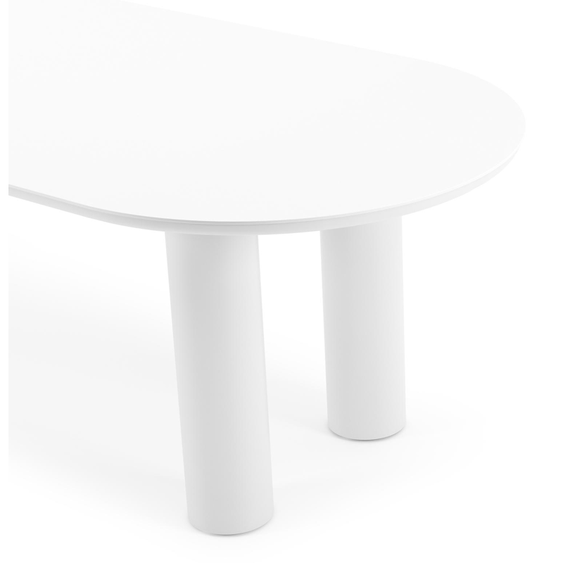 Organo tuintafel ovaal in wit aluminium en volkeramiek  arctic white - L 260 x B 100 x H 74 cm