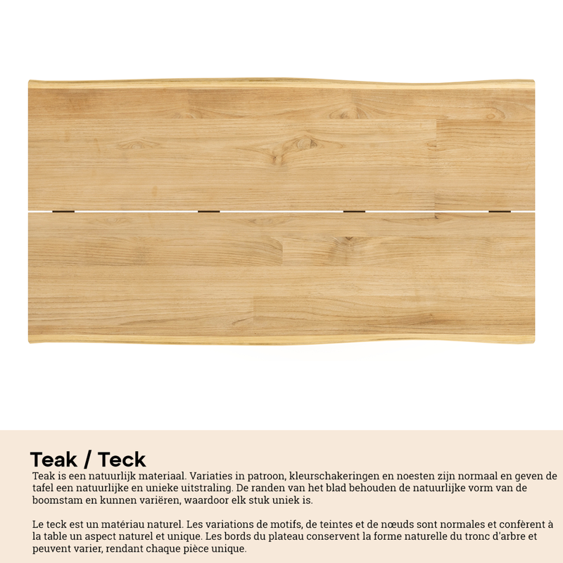 Table basse Pagino en aluminium noir et teck naturel - Lg 140 x larg. 80 x H 28 cm