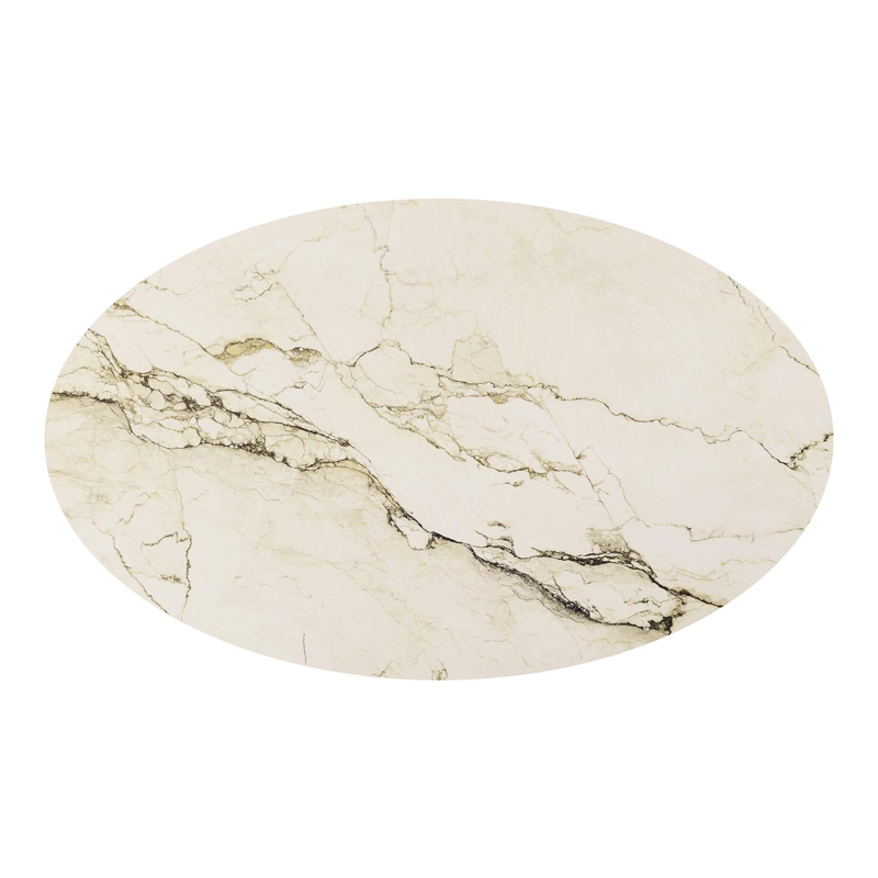 Fano tuintafel ovaal in wit aluminium en volkeramiek colorado dunes - L 180 x B 110 x H 75 cm