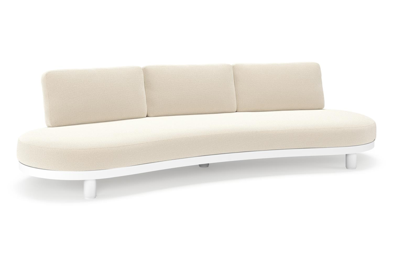 Canapé de jardin Donato en aluminium blanc et coussins en all weather cosytica Althea Off White