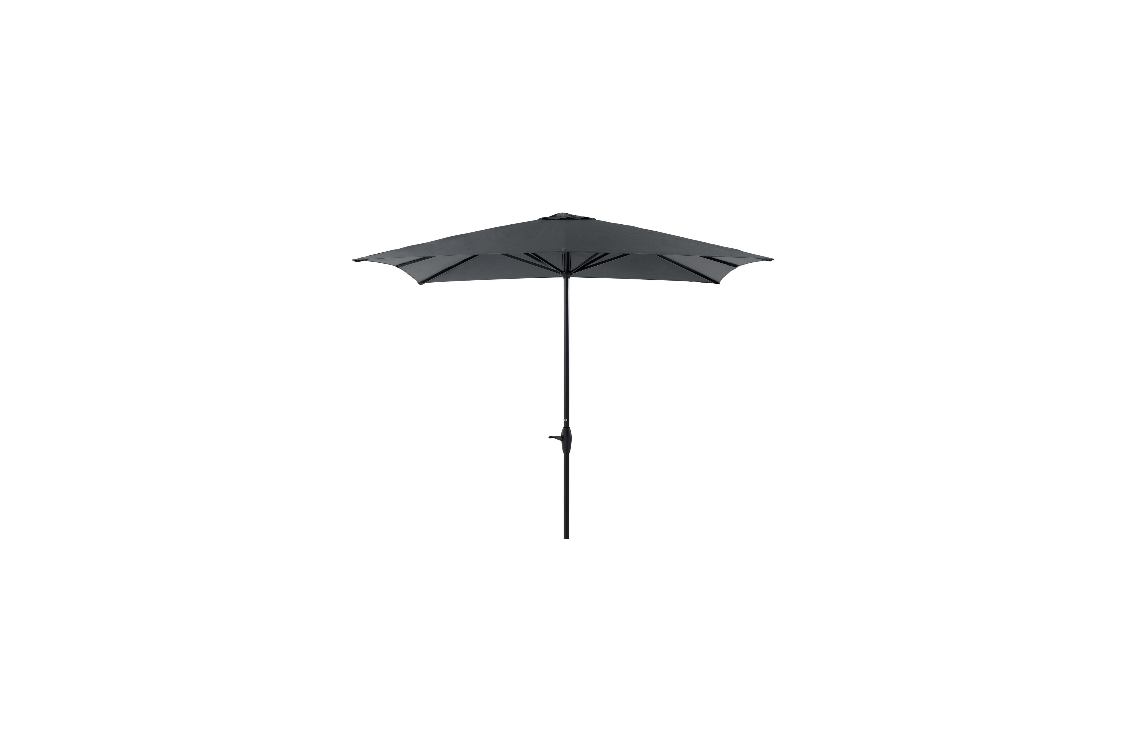 Viola staanparasol in zwart aluminium met grijs weather+ softtouch parasoldoek - L1 300 x L2 300 cm (zonder voet)