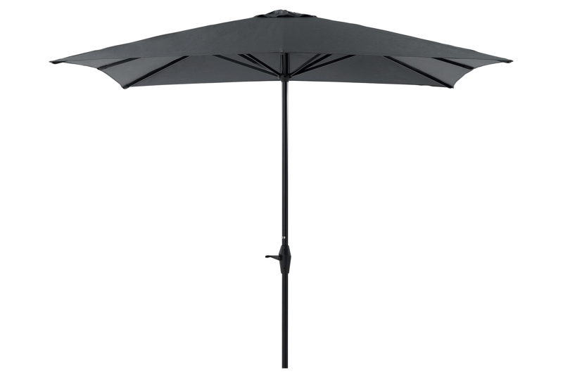 Viola staanparasol in zwart aluminium met grijs weather+ softtouch parasoldoek - L1 300 x L2 300 cm (zonder voet)
