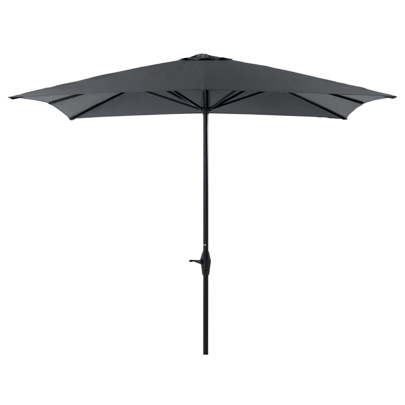 Viola staanparasol in zwart aluminium met grijs weather+ softtouch parasoldoek - L1 300 x L2 300 cm (zonder voet)
