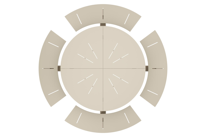 Rondino picknicktafel in beige aluminium - Dia. 236 cm
