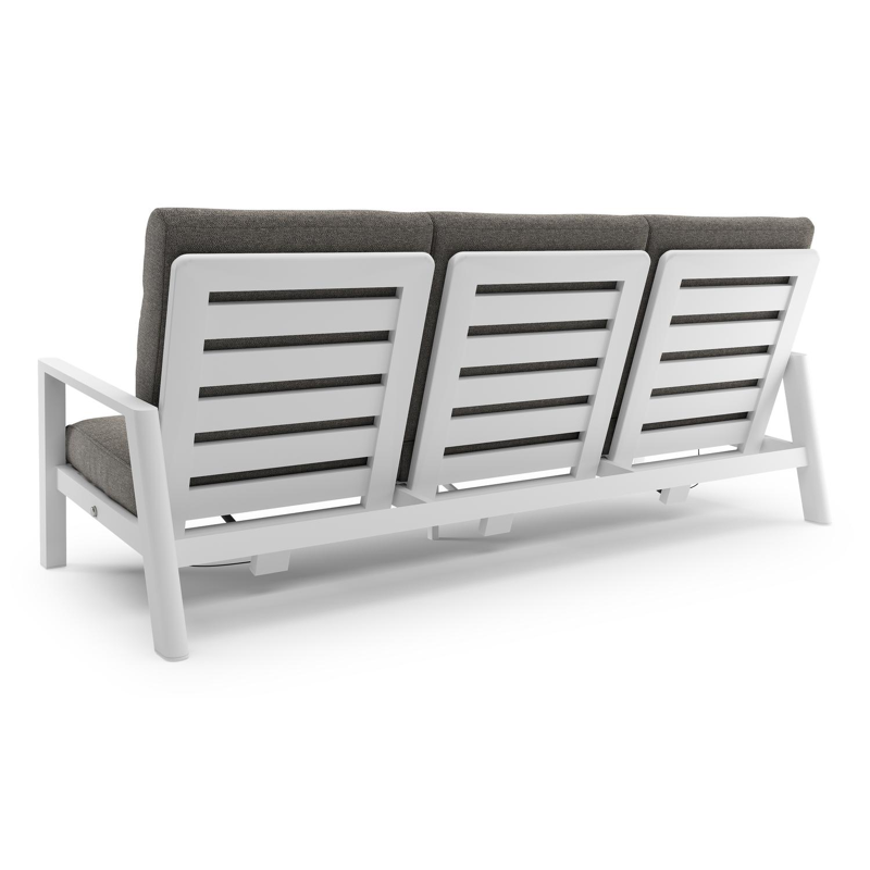 Cirello loungeset in wit aluminium met chartres drizzle all weather sunbrella® luxe kussen