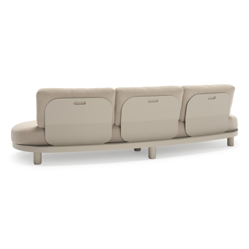 Donato loungeset in beige aluminium met all weather sunbrella® luxe Lopi Sand kussen