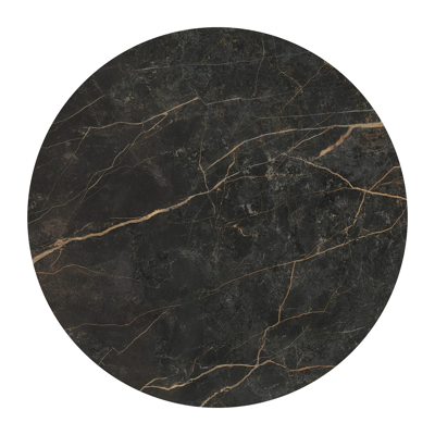 Bomero loungetafel rond in zwart aluminium en volkeramiek Black Obsession - Dia. 84 x H 32.2 cm