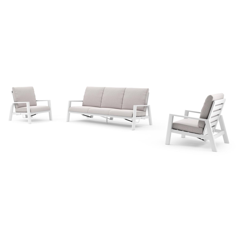 Cirello loungeset in wit aluminium met wander gobi all weather sunbrella® luxe kussen