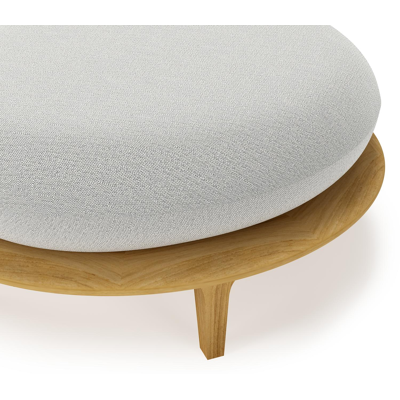 Bomero poef in teak met savane nimbus all weather sunbrella® luxe kussen